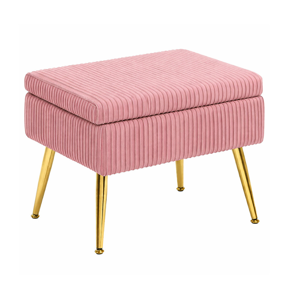 Ribora Dusty Pink Velvet Storage Ottoman