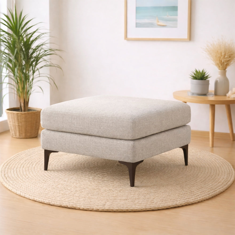 Verve Light Grey Linen Metallic Bench