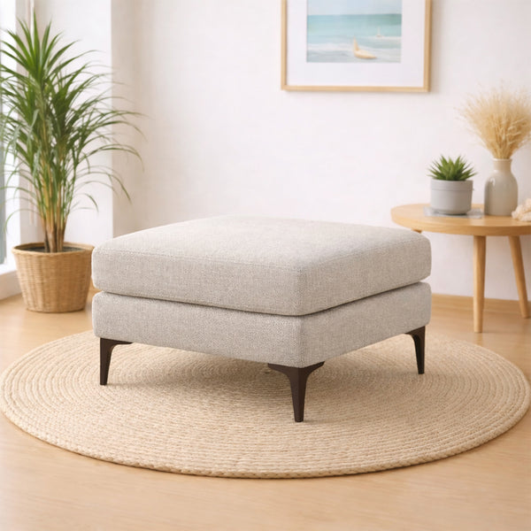 Verve Light Grey Linen Metallic Bench