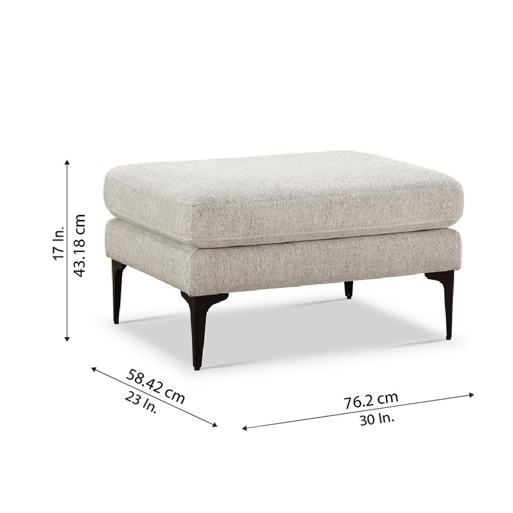 Verve Light Grey Linen Metallic Bench