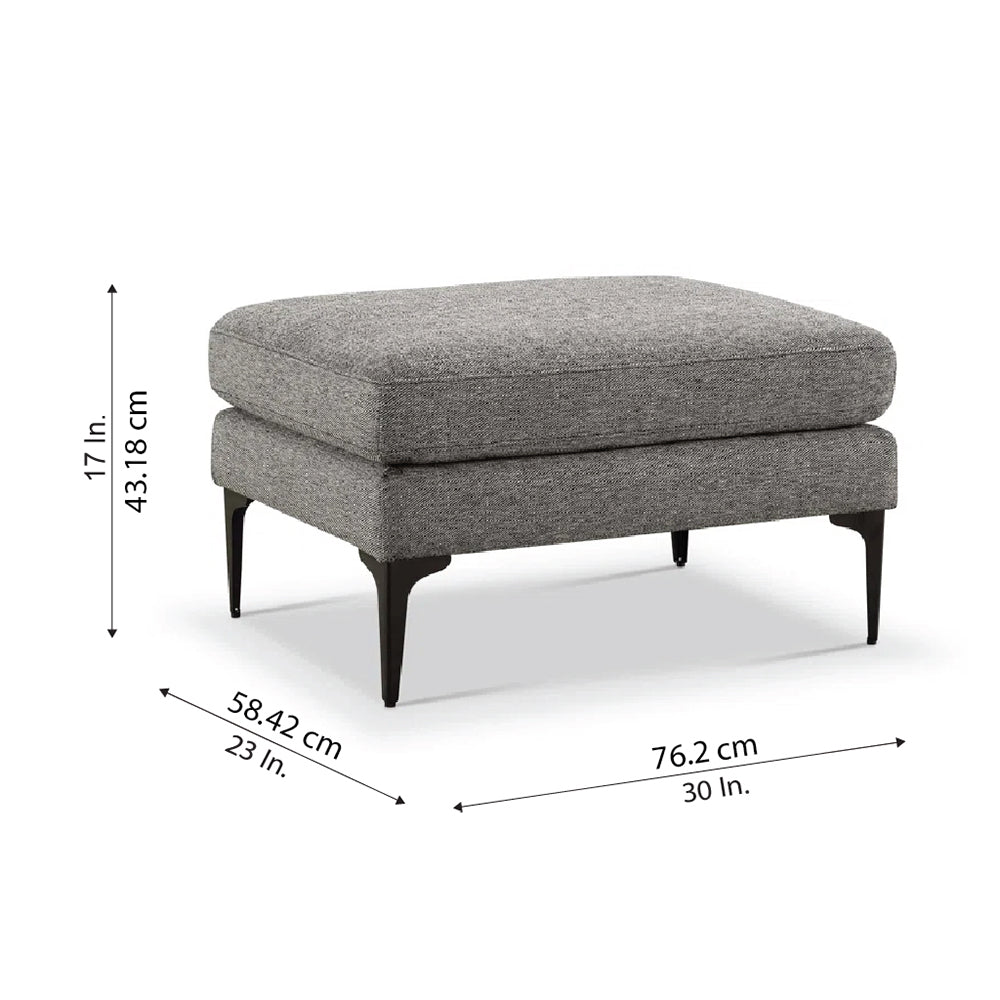 Verve Grey Linen Metallic Bench