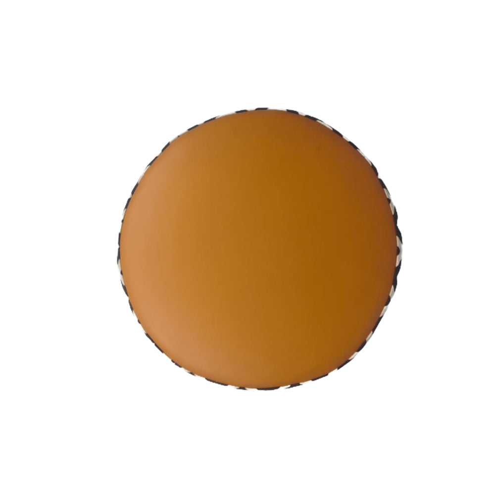 Zik Zak Camel Round Wooden Ottoman