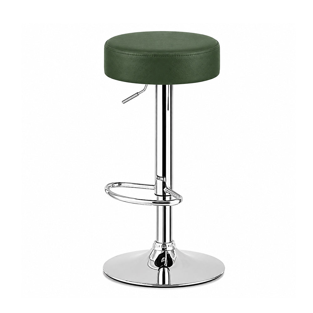 Linon Green Adjustable Swivel Bar Stool with Chrome Hydraulic Base