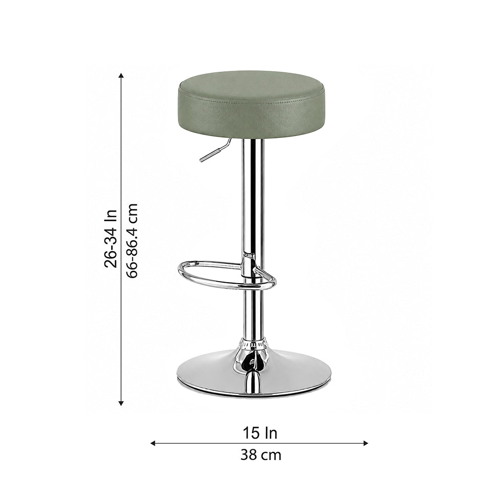 Linon Sage Adjustable Swivel Bar Stool with Chrome Hydraulic Base