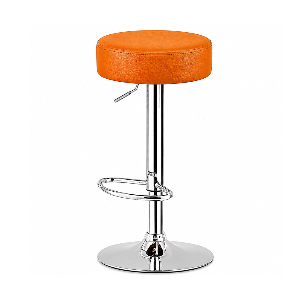 Linon Tan Adjustable Swivel Bar Stool with Chrome Hydraulic Base