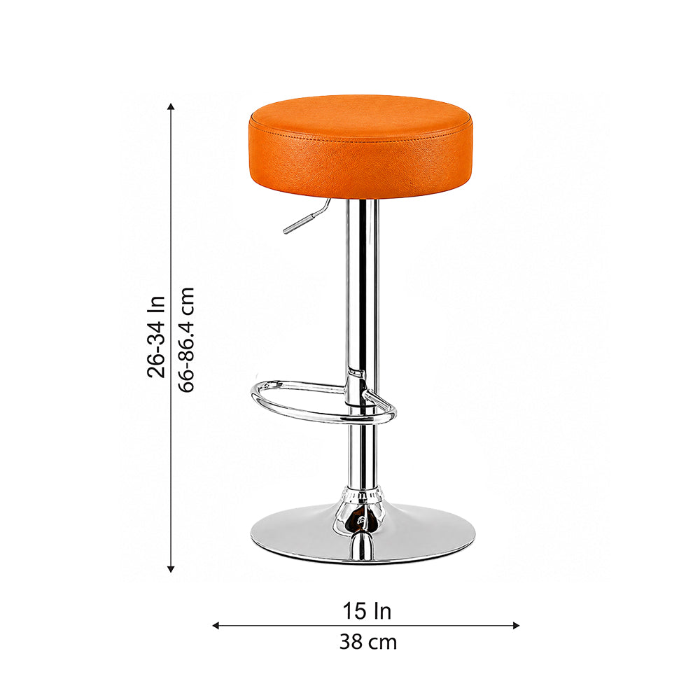 Linon Tan Adjustable Swivel Bar Stool with Chrome Hydraulic Base