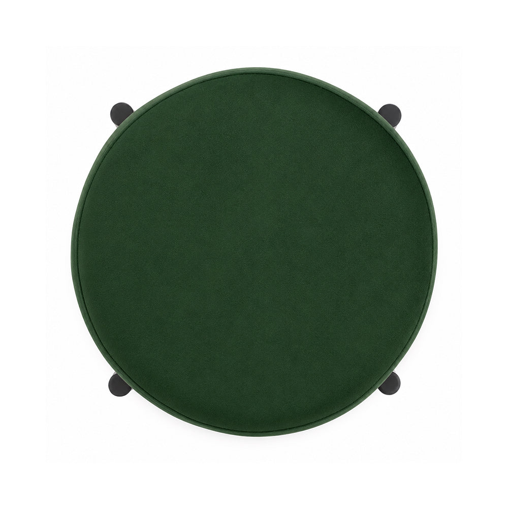 Rovik Green Backless Upholstered Counter Height Bar Stool with Black Metal Frame